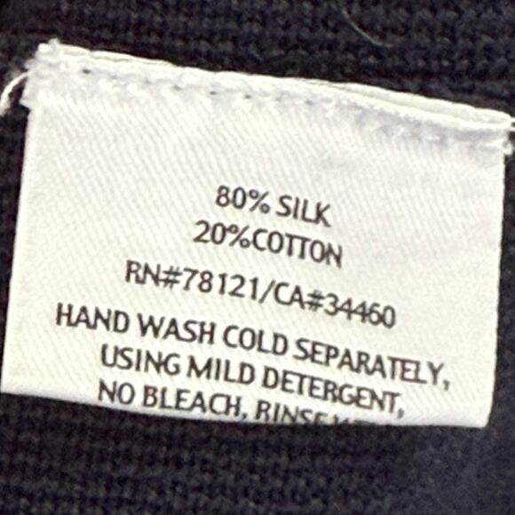 Eileen Fisher Navy Silk and Cotton Button Knit Cardigan Sz M Petite MSRP $298 - Picture 5 of 6